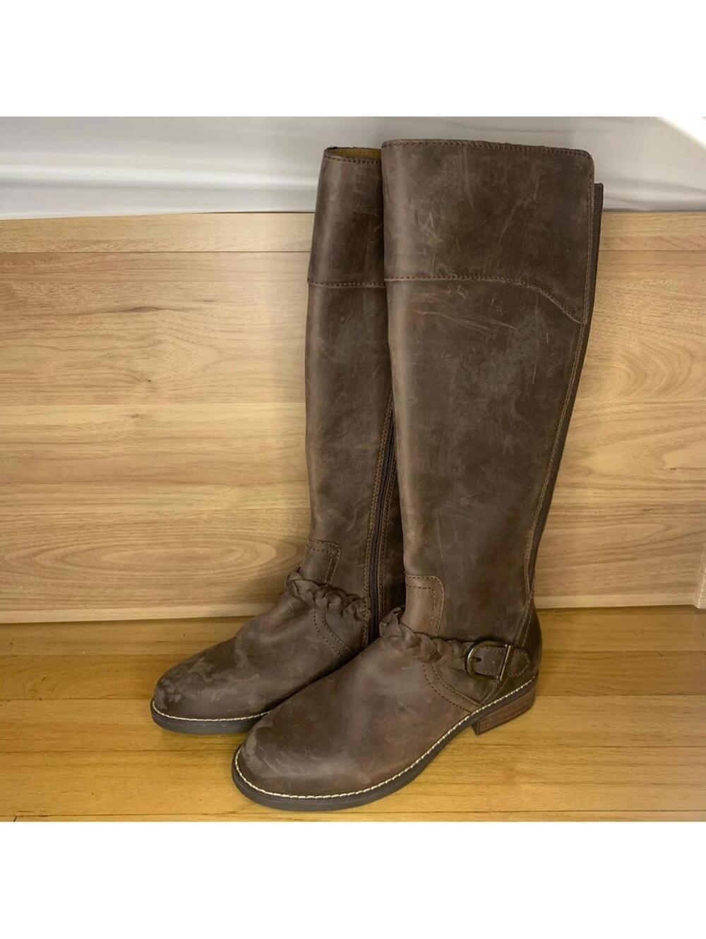Earth Mira Round Toe High Shaft Brown Casual Boots - Size 6.5
